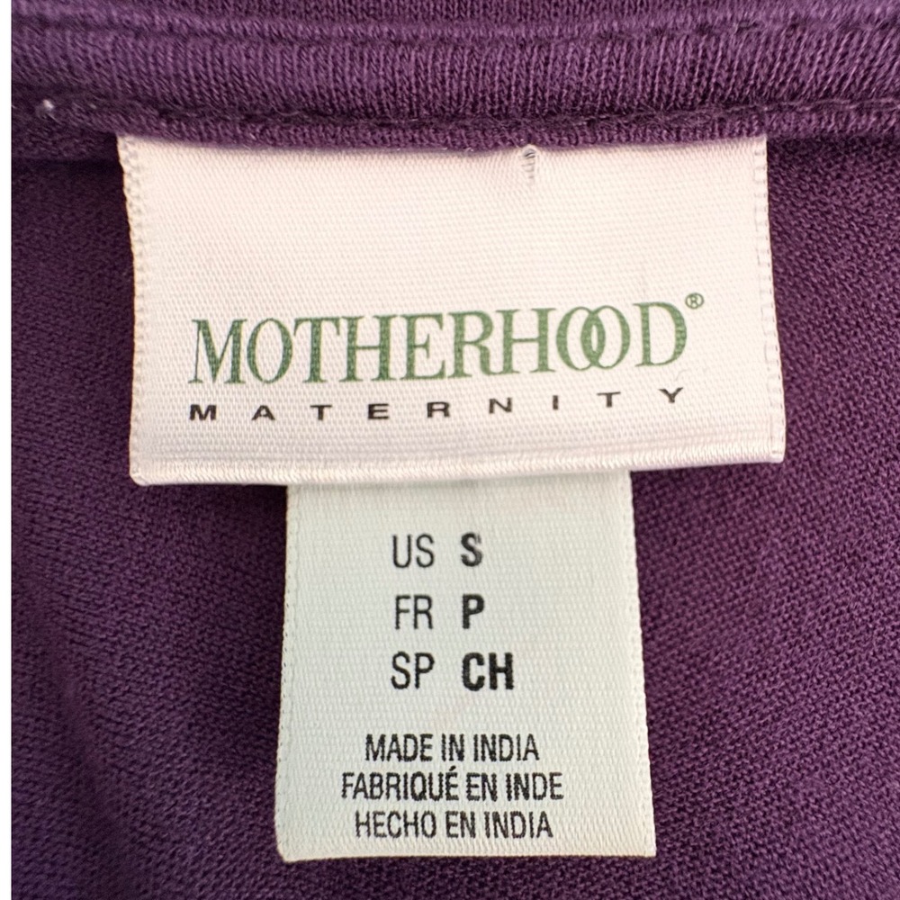 Motherhood Maternity Purple Ruched V-Neck Long Sleeve Rayon Top Small 93321-17 - Picture 7 of 16